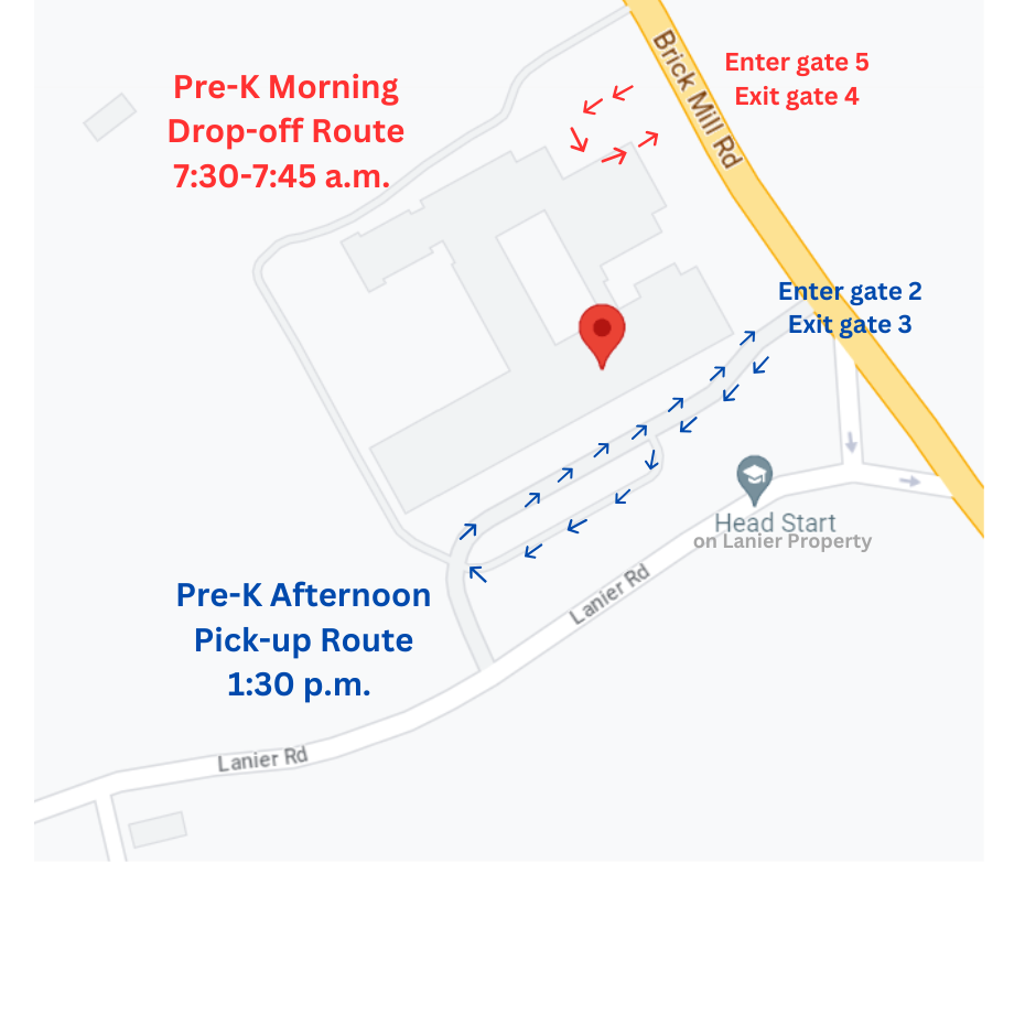 PreK drop off and pick up