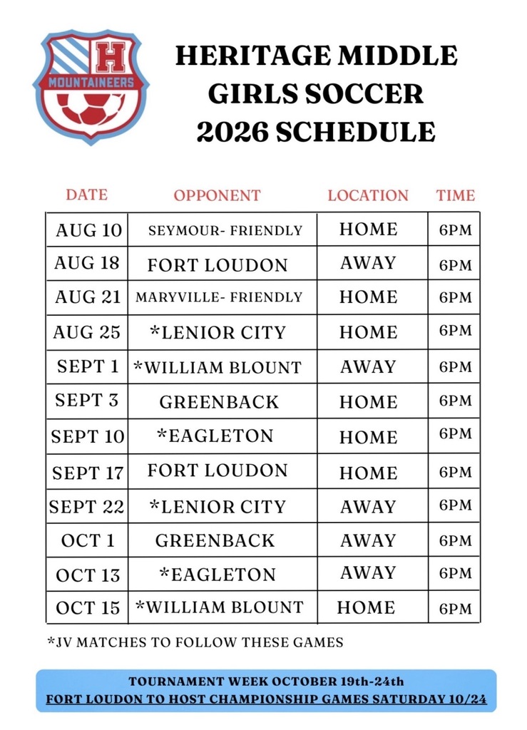 26 Girls Soccer Schedule