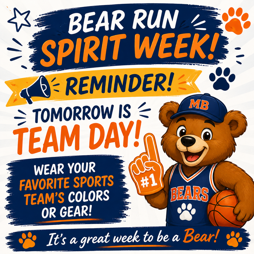 Spirit Week Day 2 Reminder - Team Day