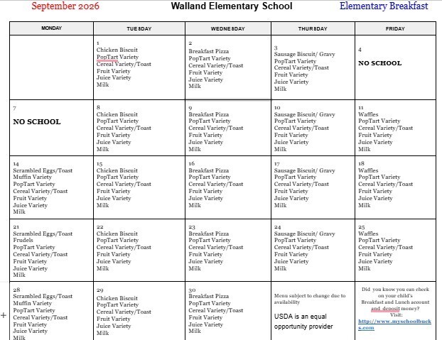 Sept menu