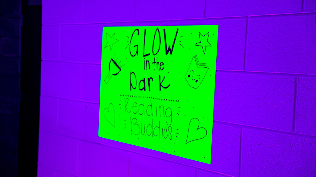 Neon sign in blacklight. 