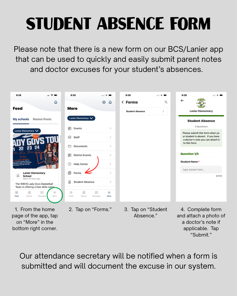 Student Absence form