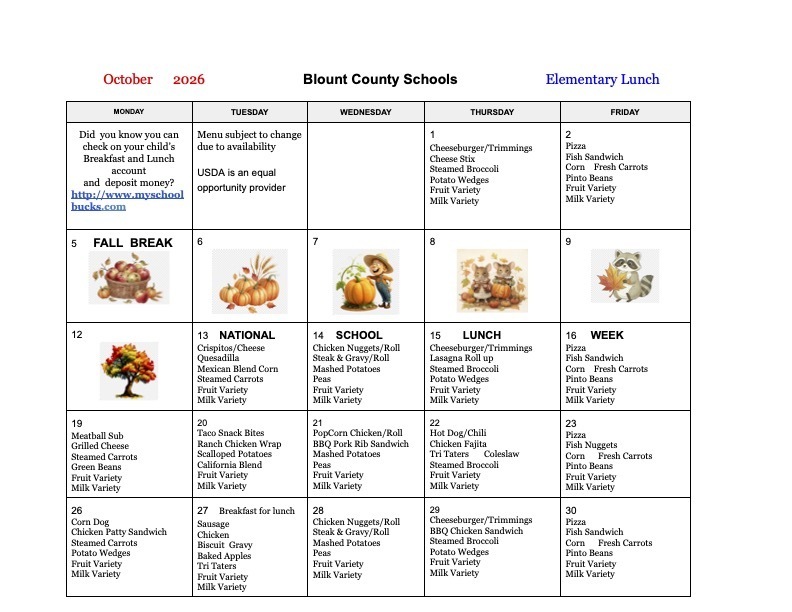 Oct 2026 lunch