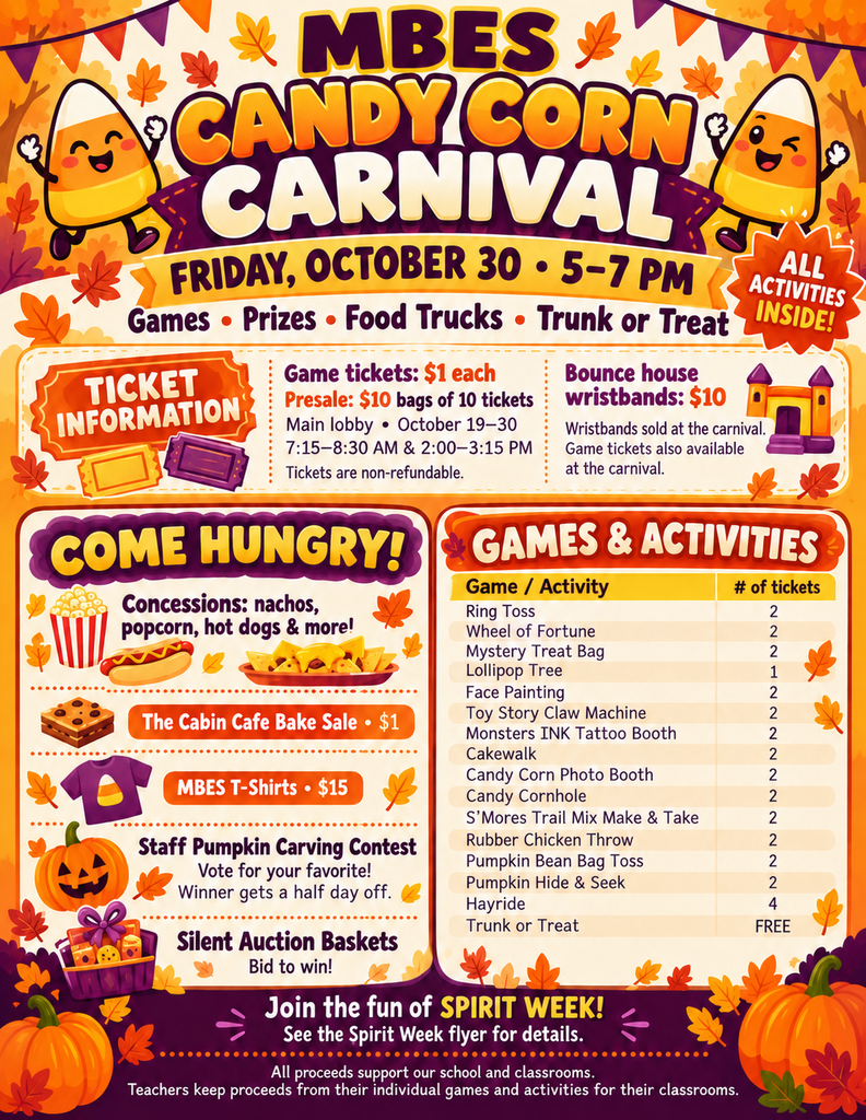 Flier for the Candy Corn Carnival