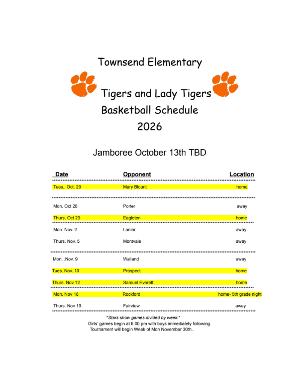 schedule