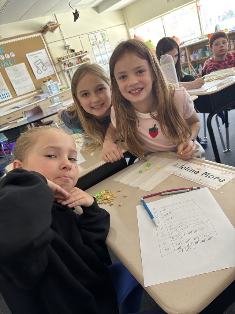 🍀 Magically Delicious Math! 📊  Our 3rd grade classes paired up for a "charming" activity this week! To wrap up our unit on graphing, students sorted, counted, and created tally charts using Lucky Charms. 🌈✨  The best part? Once the data was collected and the tallies were checked, everyone got to enjoy their crunchy math manipulatives! Who knew data collection could taste this good? 😋🥣  #BEAPride #BlueEarthArea #LuckyCharmsMath #HandsOnLearning #3rdGradeFun