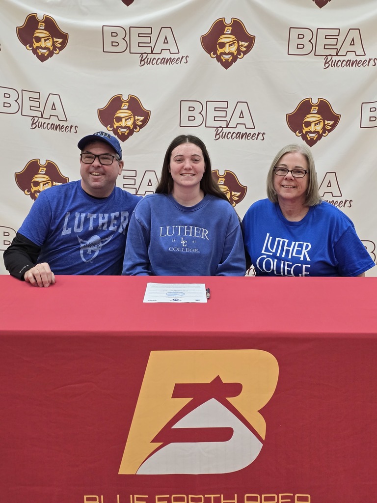 BEA is proud to announce that Grace Hanson signed with Luther College in Decorah, IA and will be part of the Tennis team for the Norse next year.