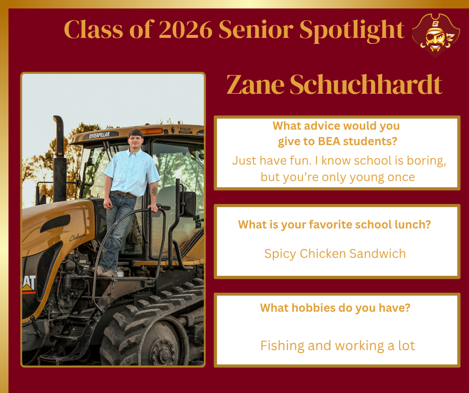 Senior Spotlight -Zane Schachhardt