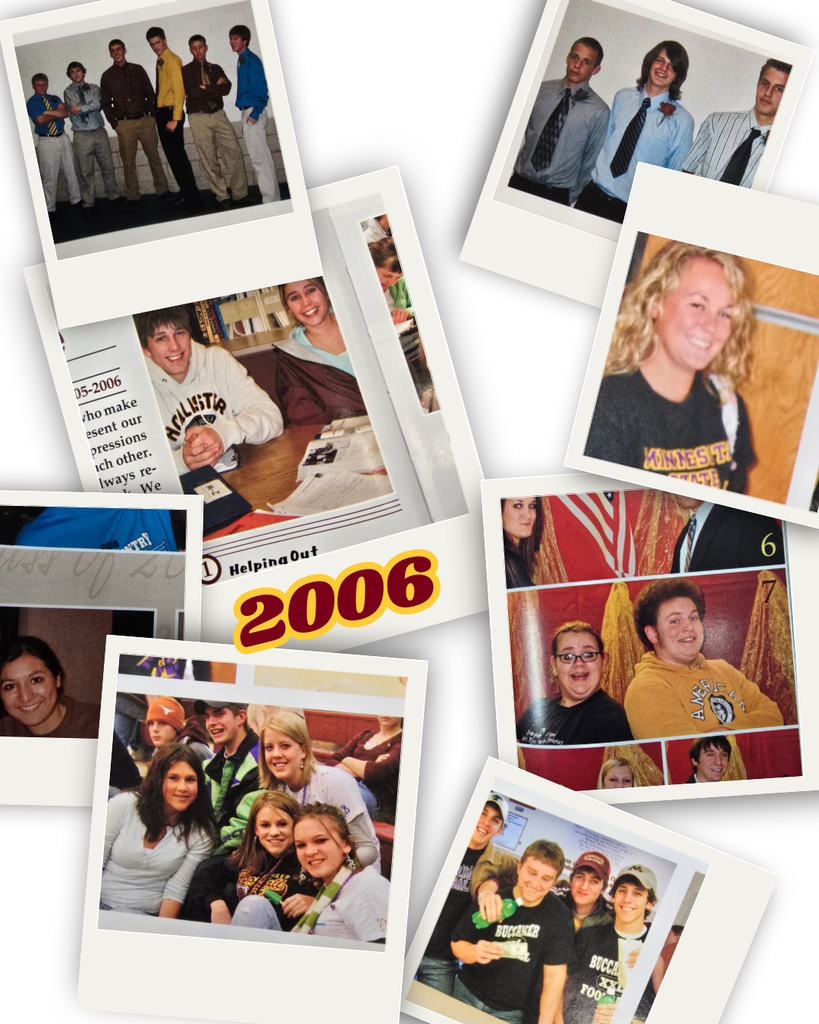 Photo collage of students graduating in 2006