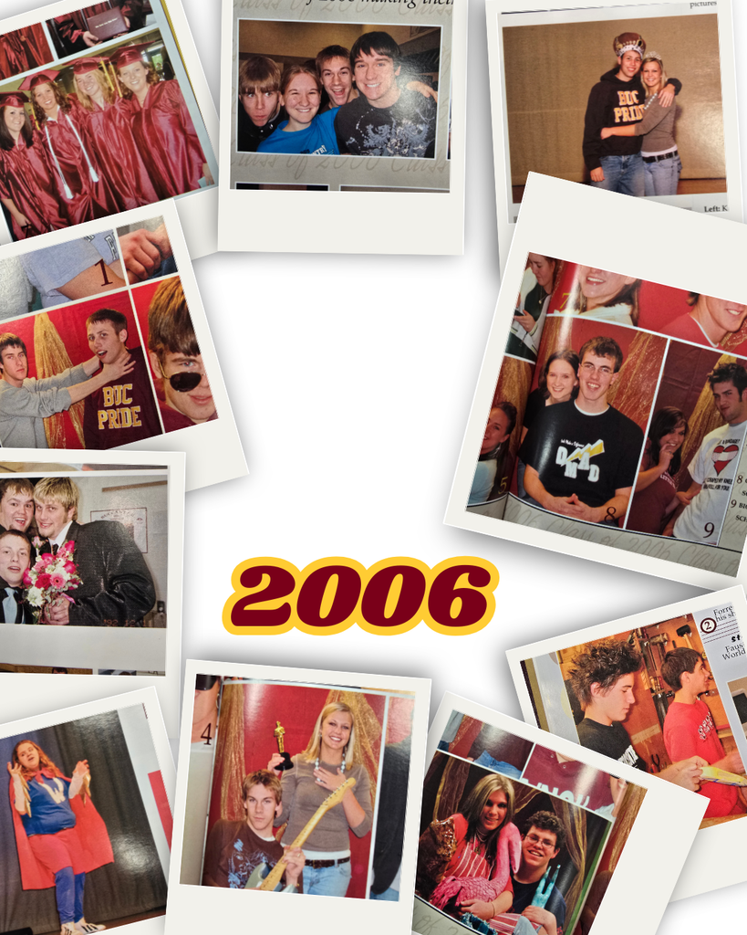 Photo collage of students graduating in 2006