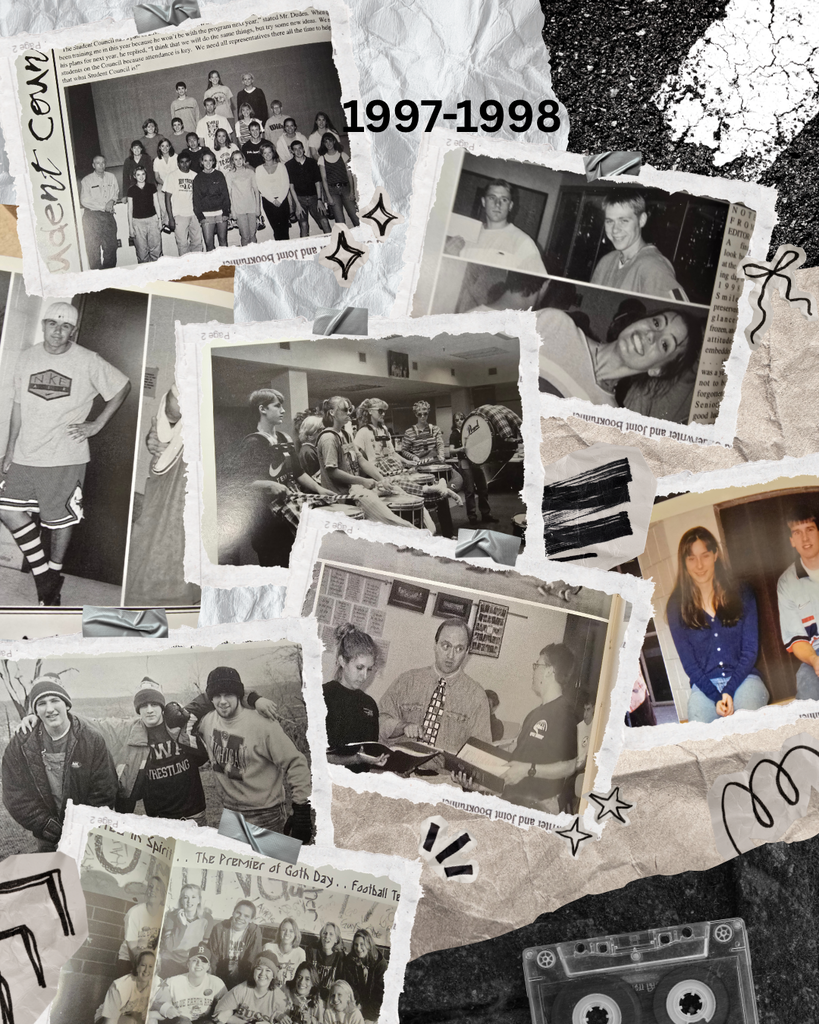 collage of yearbook photos from 1997-1998