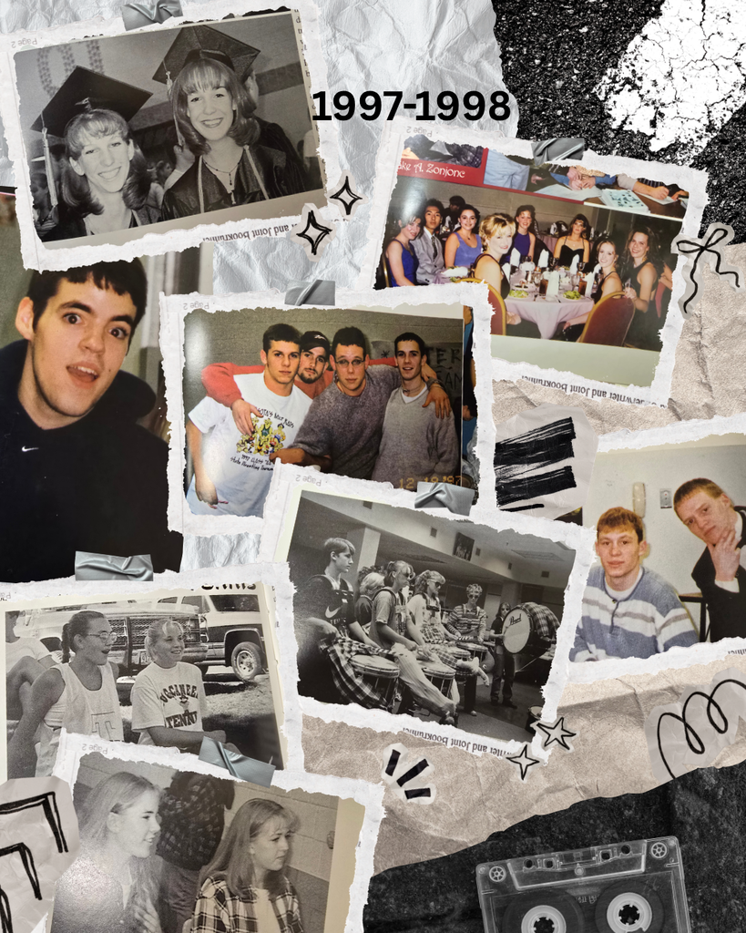 collage of yearbook photos from 1997-1998