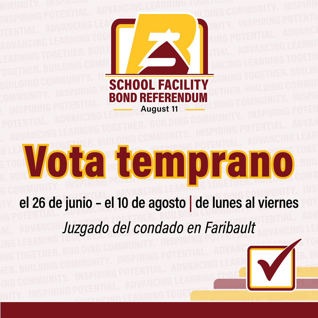 Early/Absentee Voting Faribault County Courthouse 415 N Main St, Blue Earth Weekdays: 8AM - 4:30PM