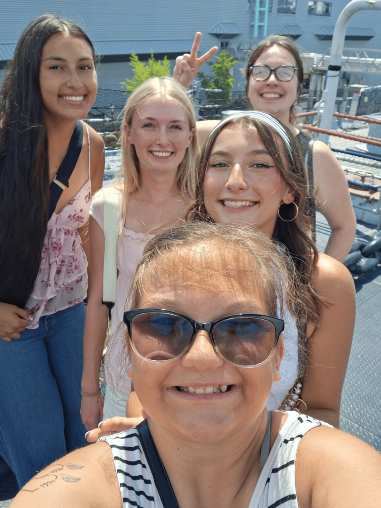 Five girls taking a selfie