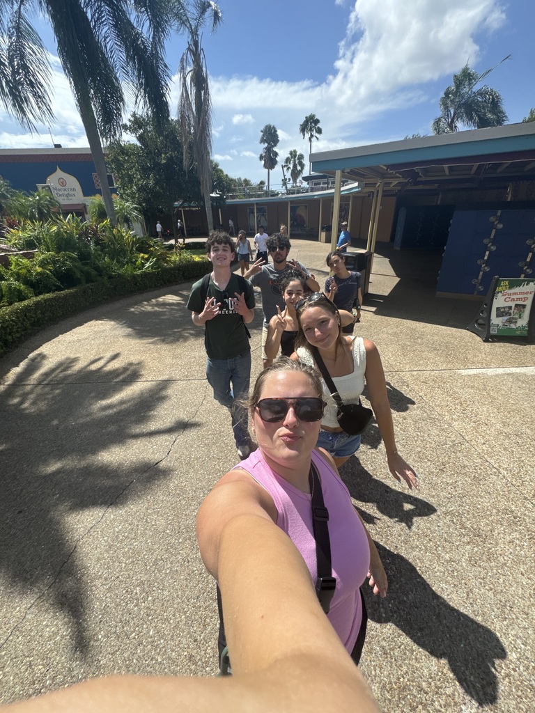 A student of students out exploring