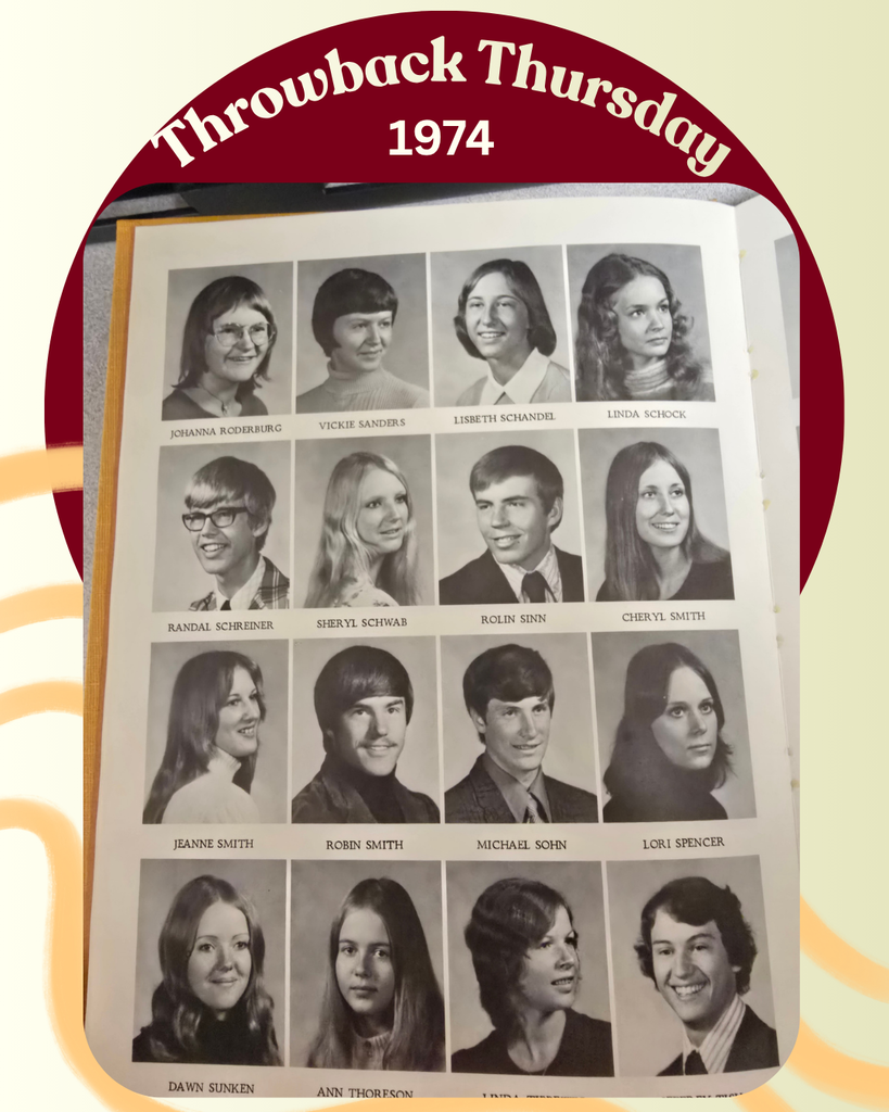 A page of photos from  the 1974 of seniors