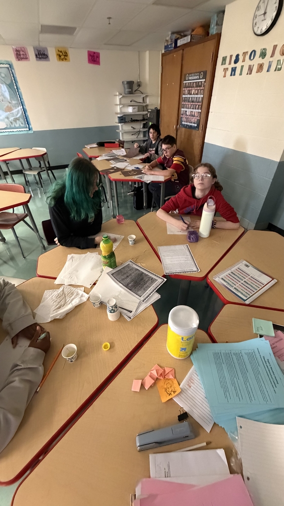 Students working on their history class