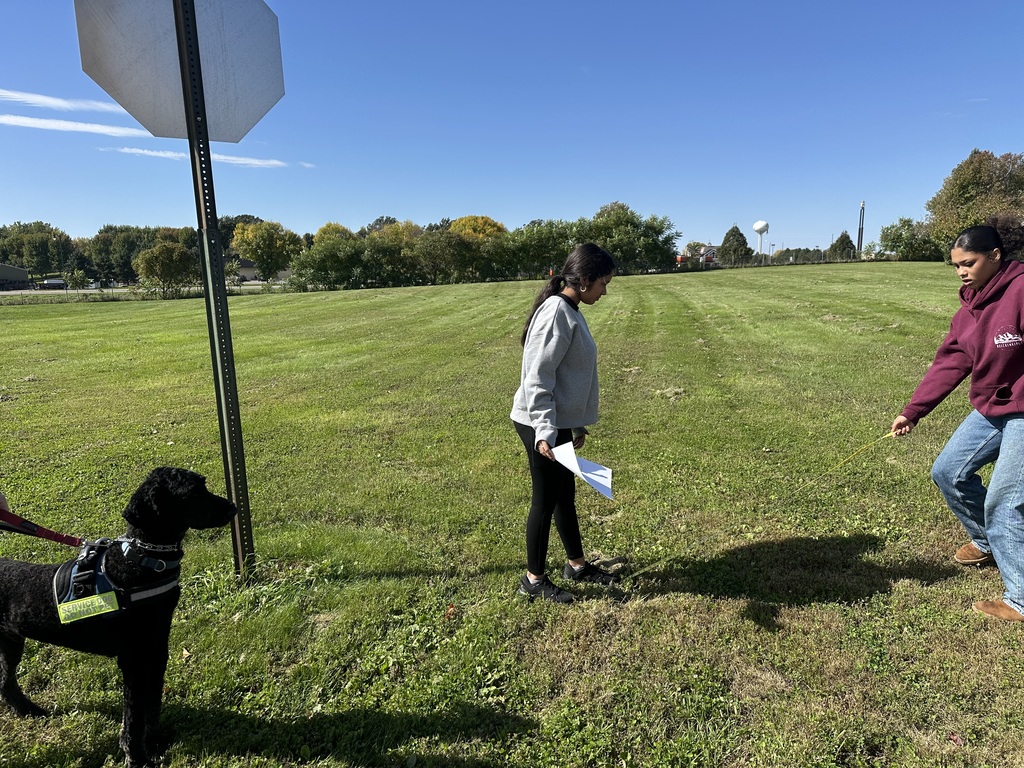 Two students measuring a shadow