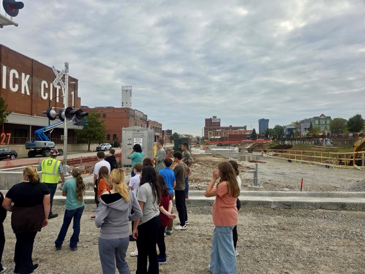 students on construction site .