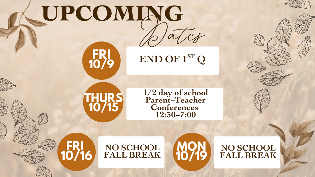 Upcoming Dates