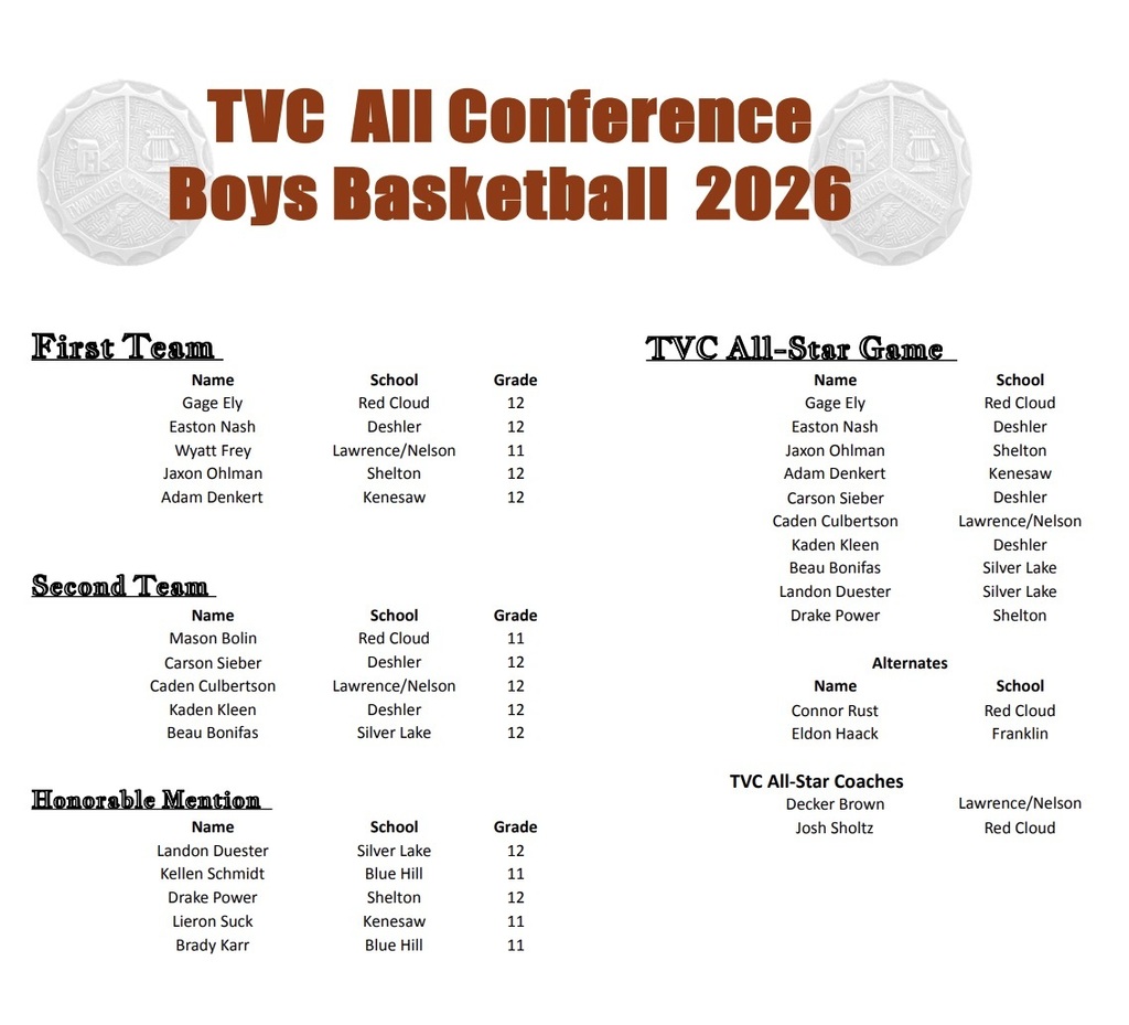 Boys Basketball TVC Honors
