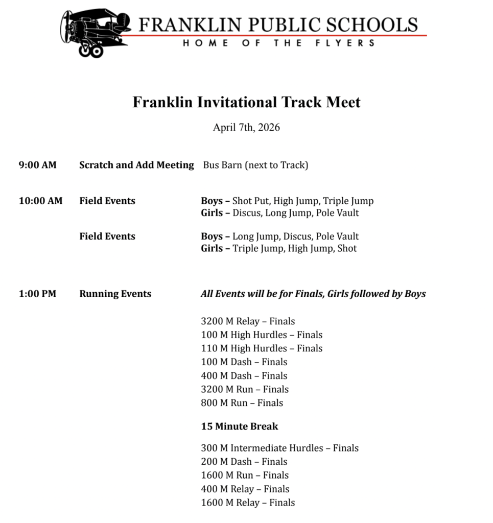 High School Franklin Track Invite