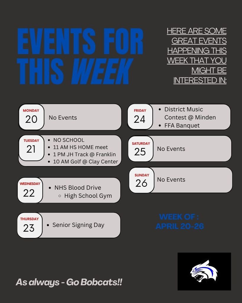 Week of April 20 - 26