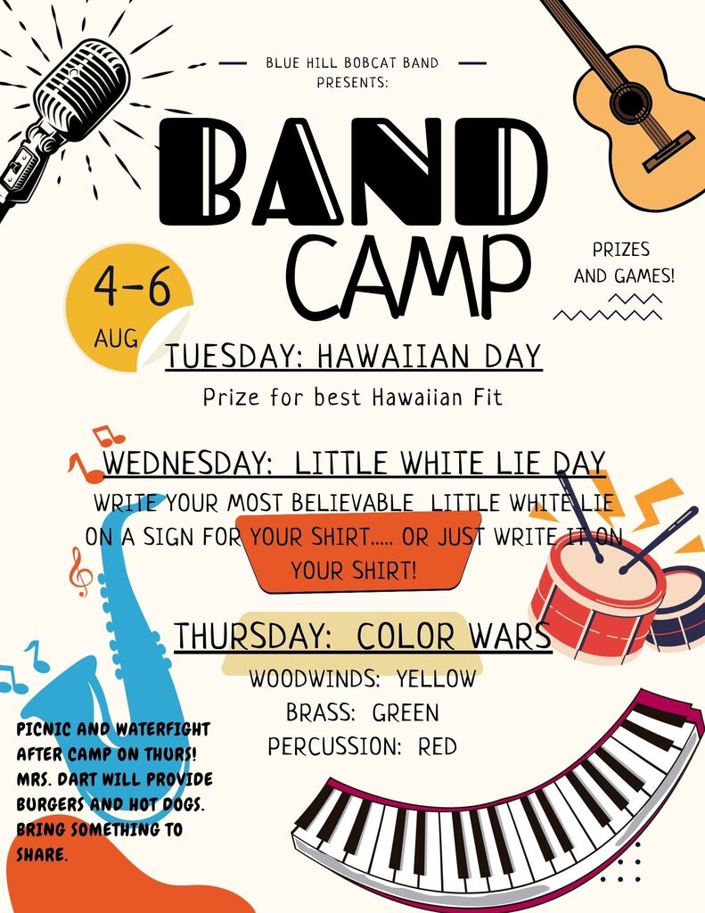 BOBCAT BAND Marching Camp is Aug. 4-6!