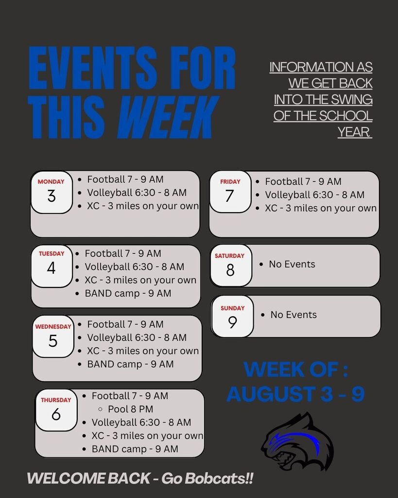 Week of 8/3 - 8/9