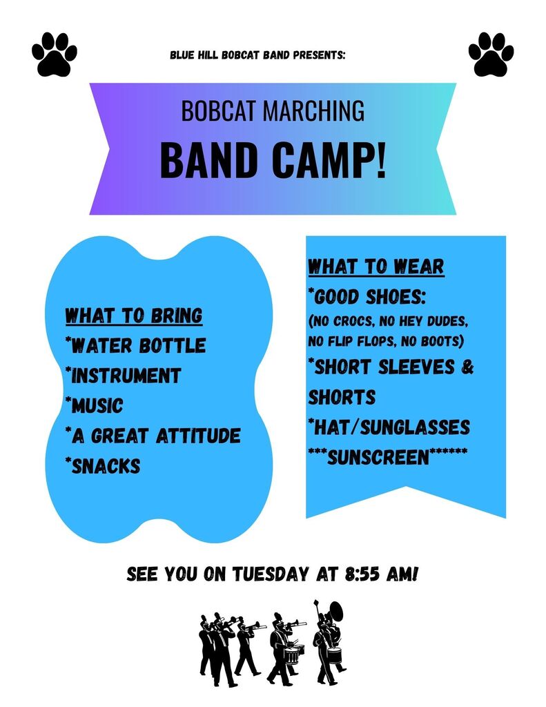 Bobcat Band Marching Camp begins Tuesday, Aug. 4.