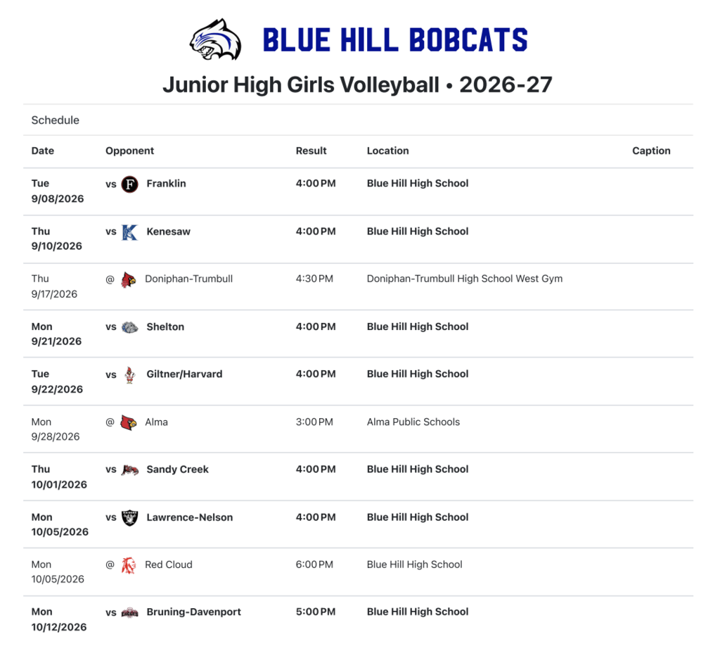 Junior High Volleyball