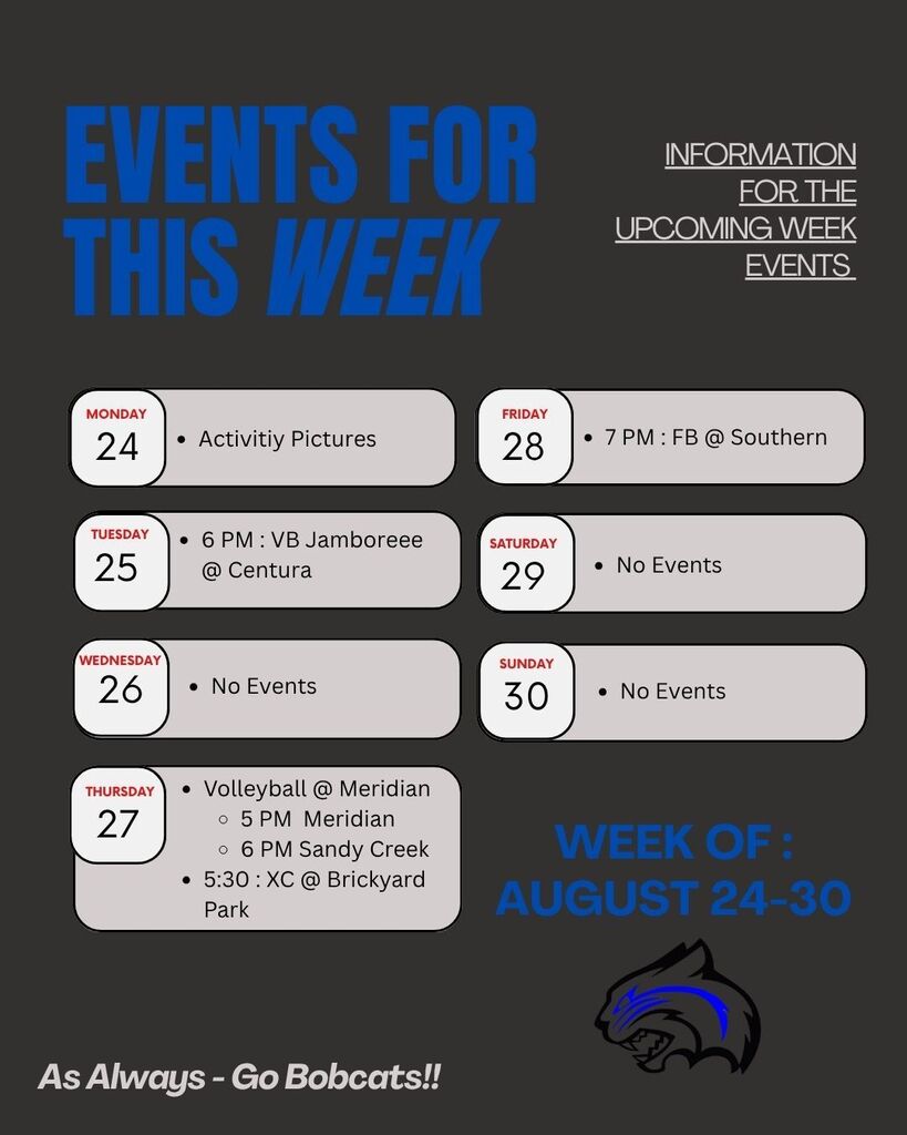 Week of August 24 - 30