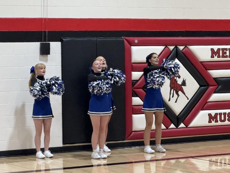 cheerleaders getting the crowd going