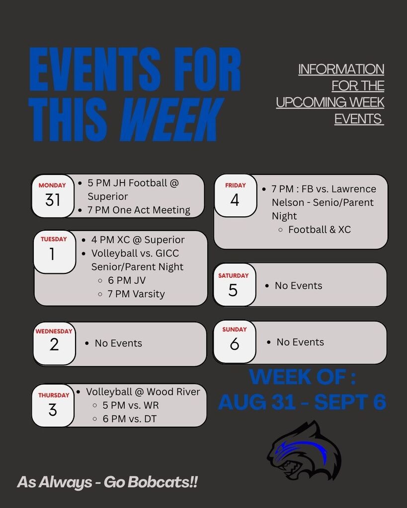 Week of August 31 - September 6