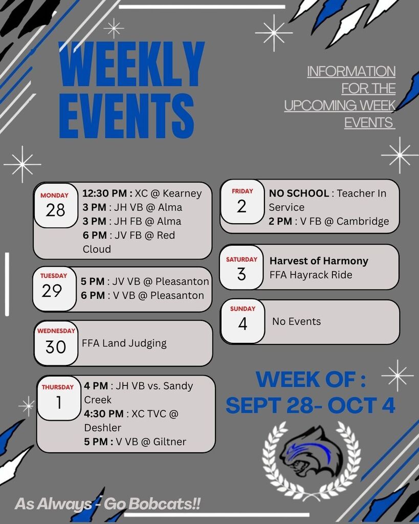 Week of 9/28 - 10/4