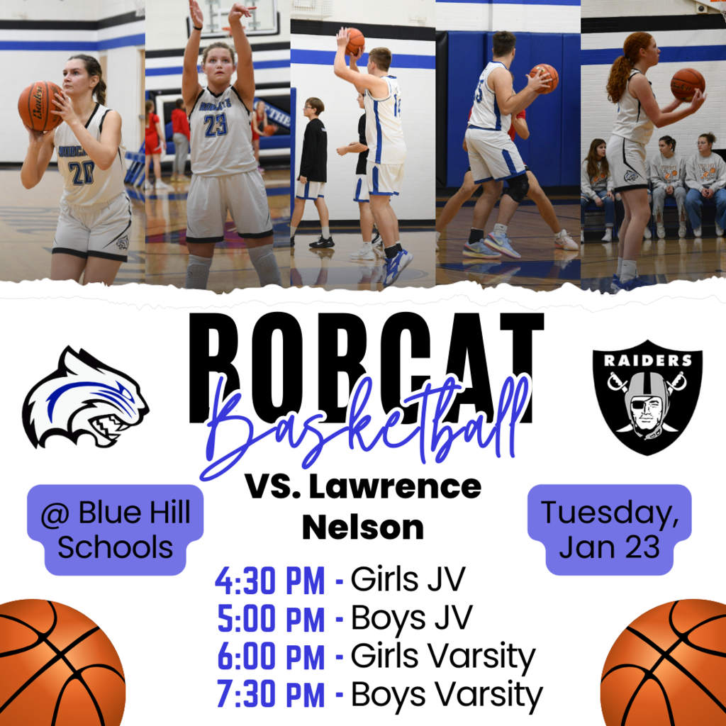 Come cheer on the Bobcat Boys & Girls Basketball teams tonight as they take on Lawrence Nelson! Let's go Bobcats! 🐾🏀