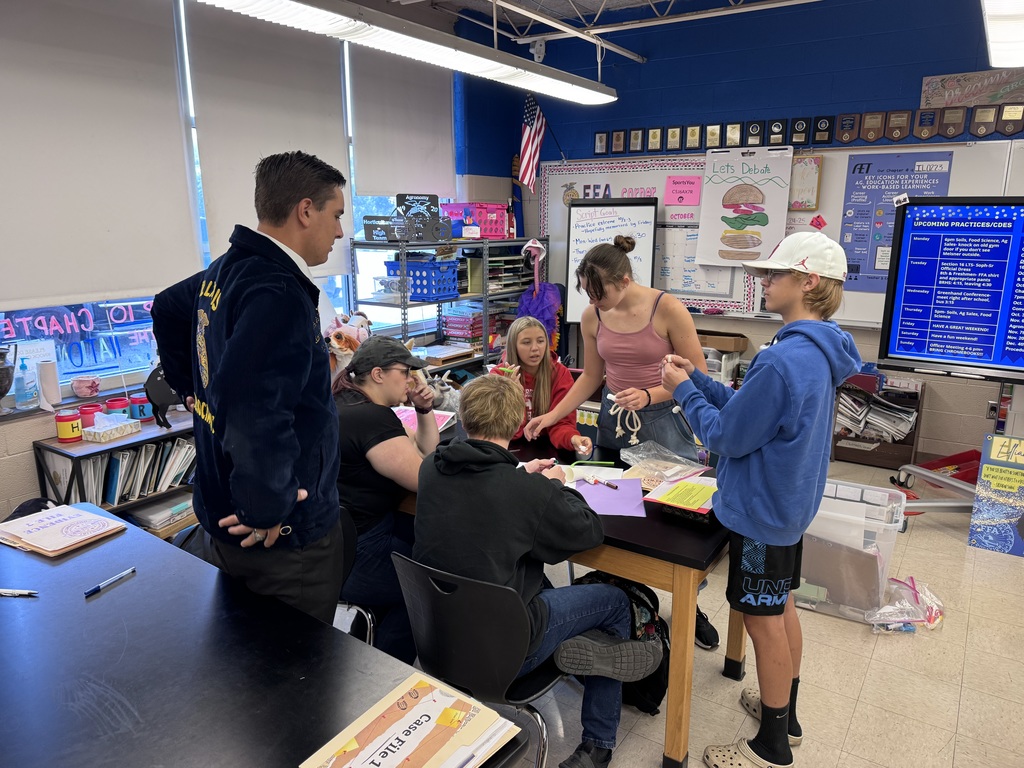 FFA Students Working on Activities with the Section 16 Officer Team