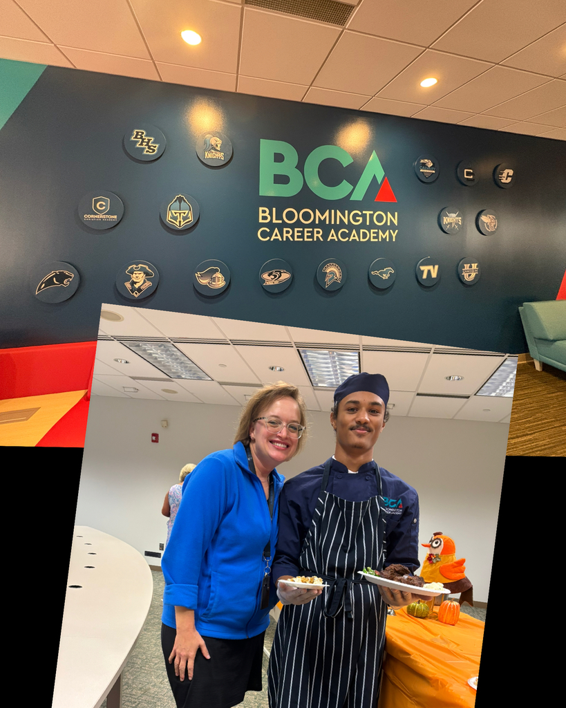 BRHS Counselor Ms. Hieronymus and student Romero Fernandez at the Bloomington Career Academy