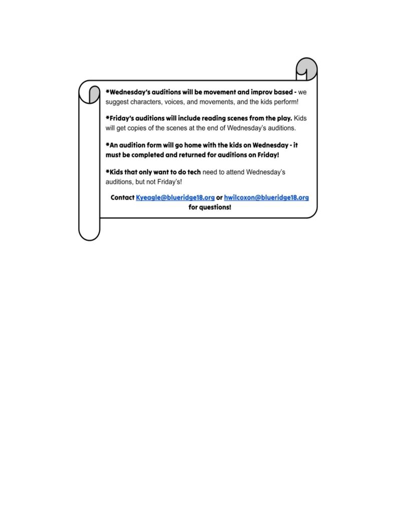 spring play audtion flyer