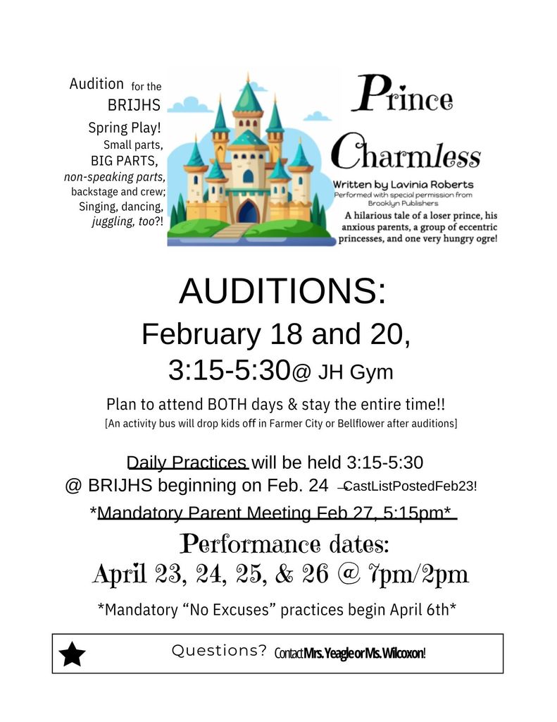 spring play audtion flyer