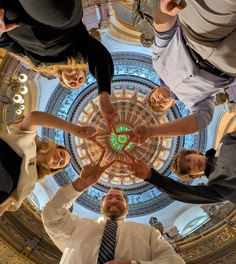 Looking up at the rotunda for the Snap the Capitol Challenge