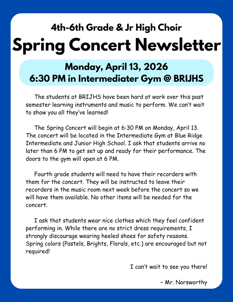 Spring Concert BRIJHS