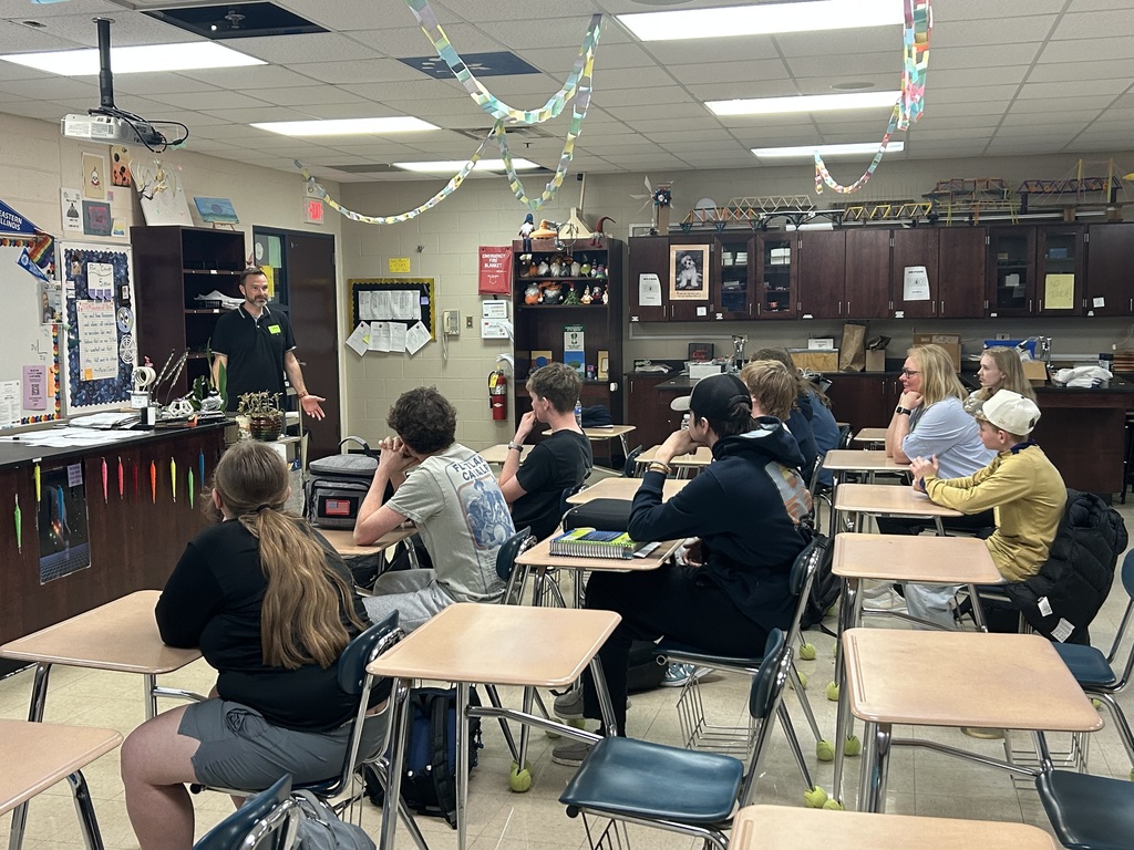 Mr. René Kristensen presenting in Mr. Scurlock's classroom