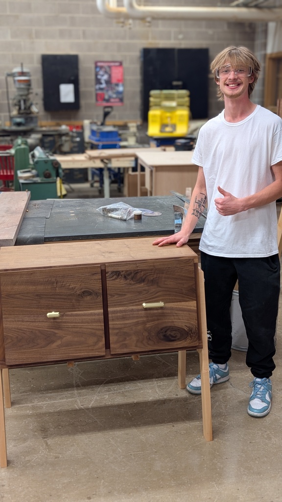 Ben Clevenger with his finished piece - May, 2026