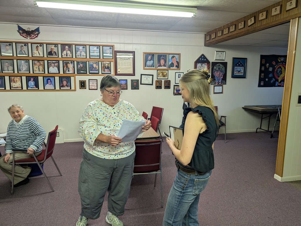 Presley being presented her recognition at the VFW