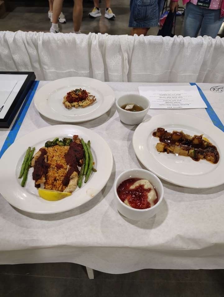 Some of the dishes prepared by Romero at the competition in Atlanta, Georgia.
