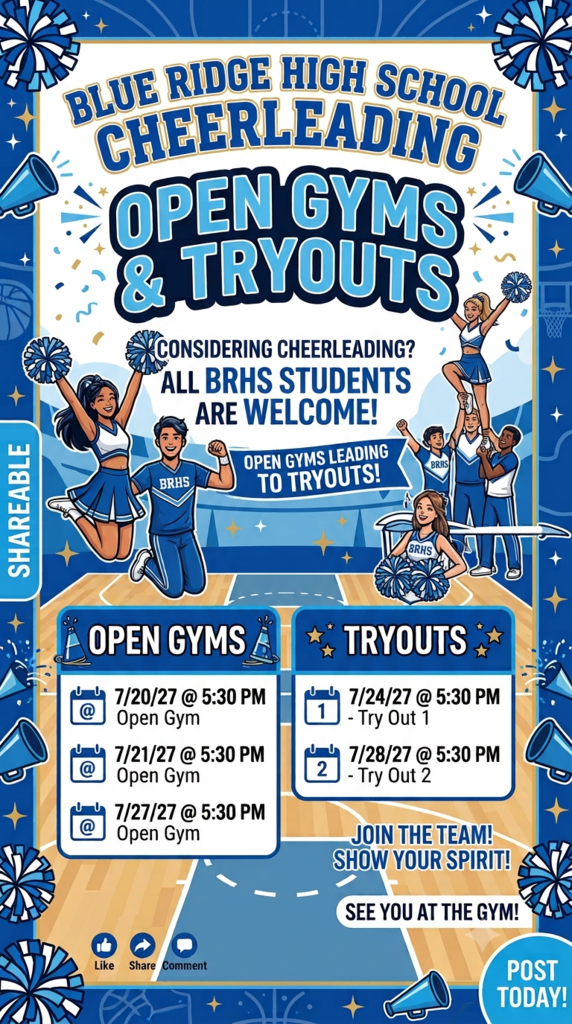 Cheerleading Tryouts and Open Gyms