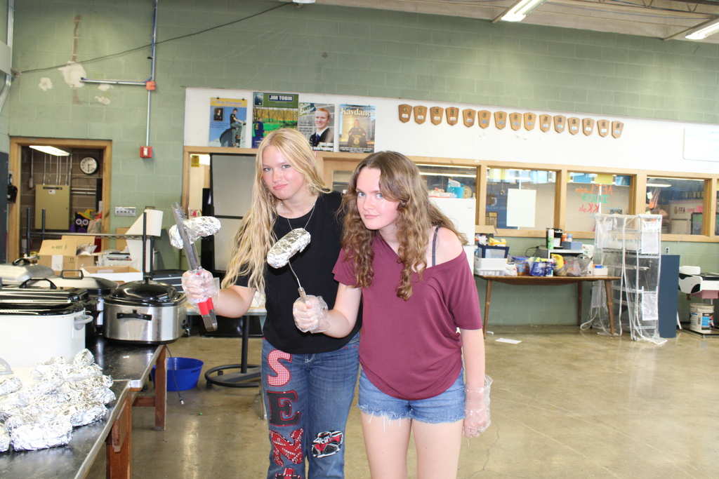 Special thanks to Ms. Meisner's FFA officers preparing food for our annual cookout. 