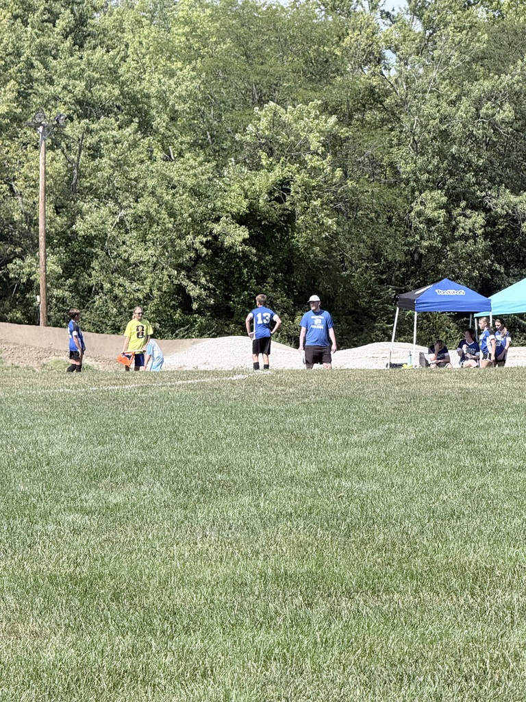 Jaxon Beckman helping at the first BRIJHS Soccer Game of the Season