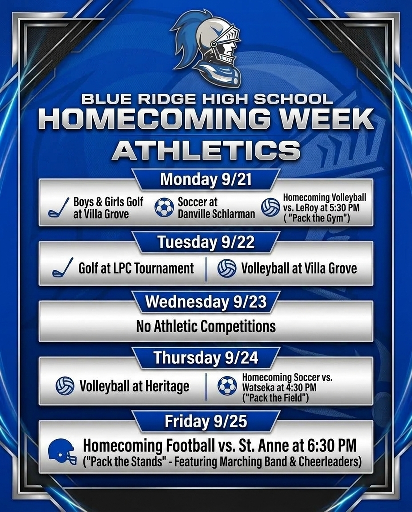Homecoming Week Athletic Schedule